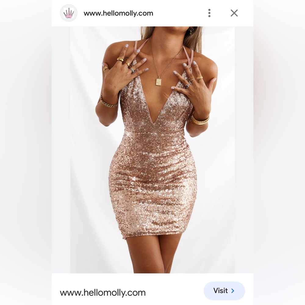 Gold Mini Hello Molly Dress - Picture 4 of 4